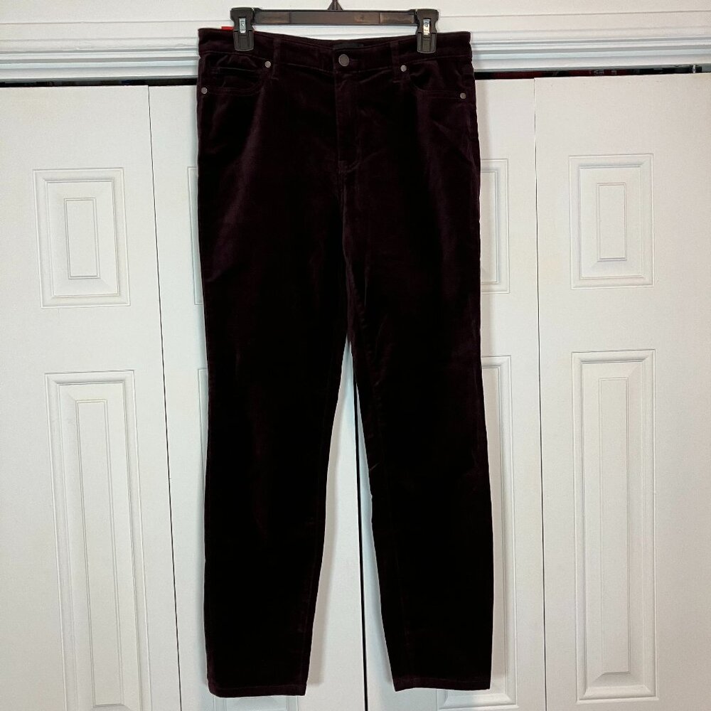Well Worn NWT High Rise Luxe Velvet Tapered Pants Eggplant Sz 8